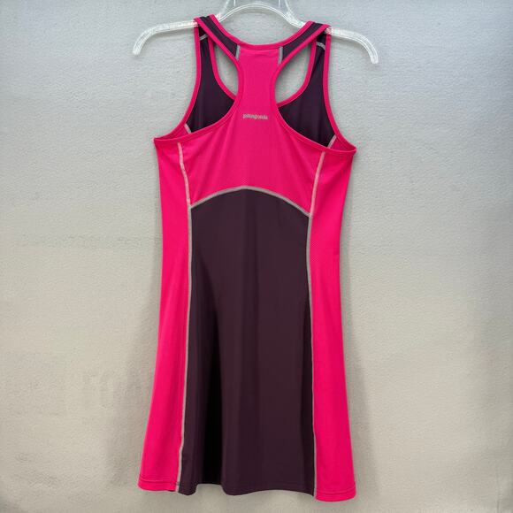 Patagonia All Weather Tank Dress Womens M Pink Purple Racer Back Cooling Tennis - Picture 2 of 10